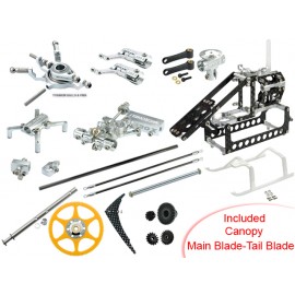 CNC Aluminum Tail Boom Round 4mm Upgrade combo - 130XXL