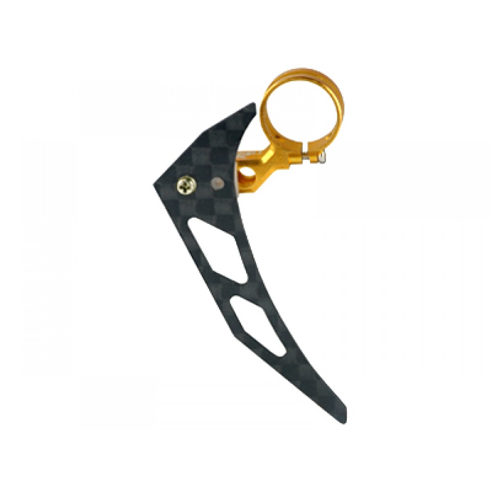 Tail Motor Mount w/ Vertical Fin (GOLD) (for 3mm Tail Boom series)