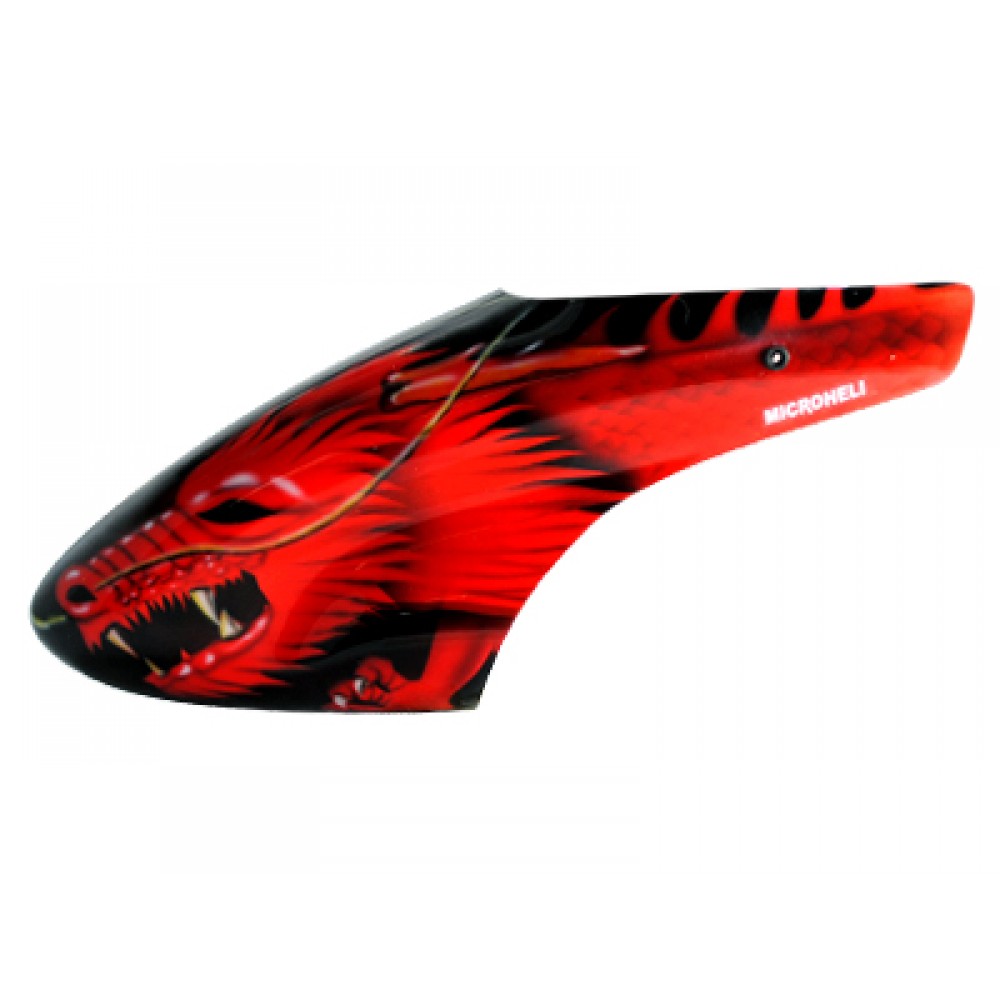 Airbrush Fiberglass Red Dragon Canopy - BLADE 130X
