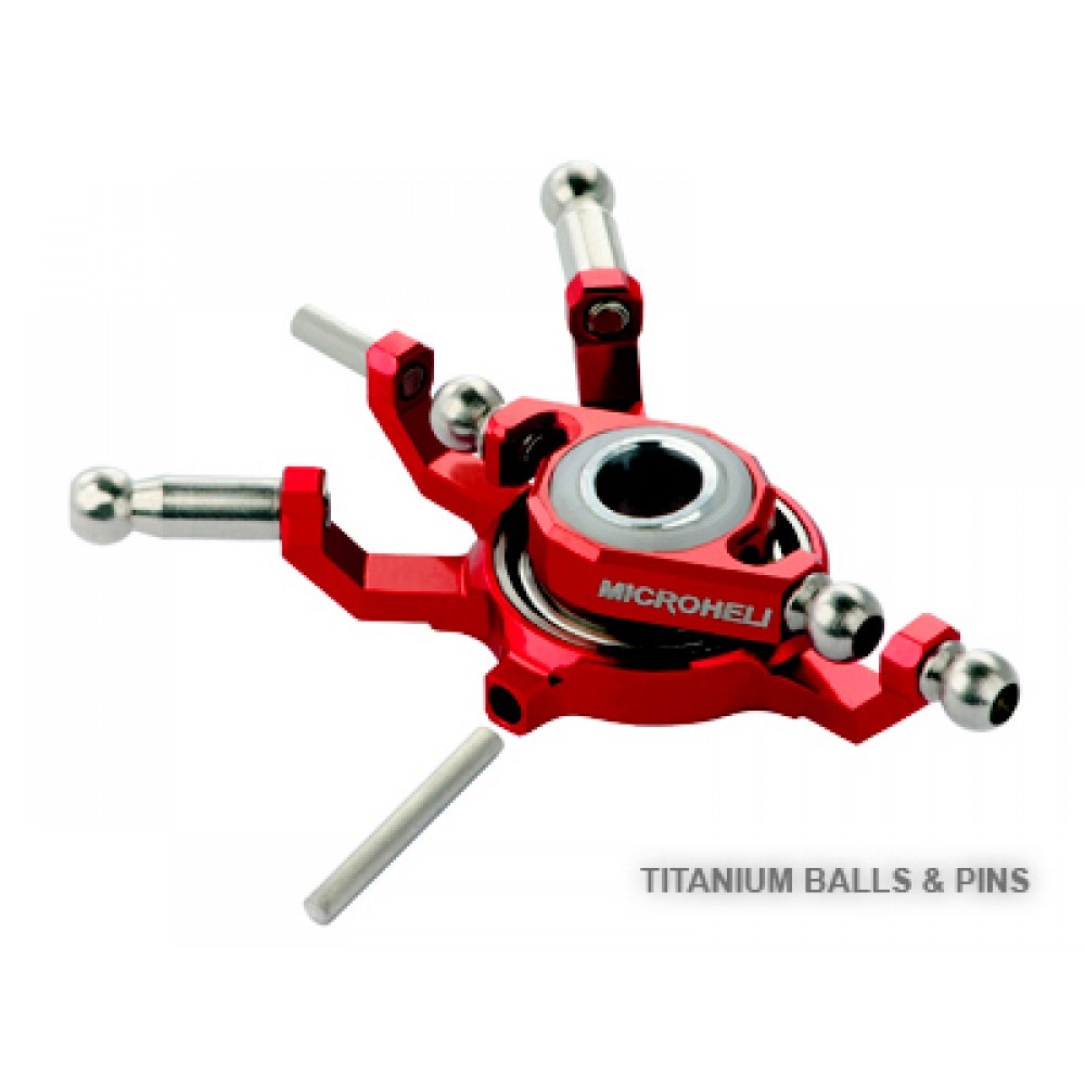 Precision CNC Titanium X Swashplate (RED) - BLADE 130X