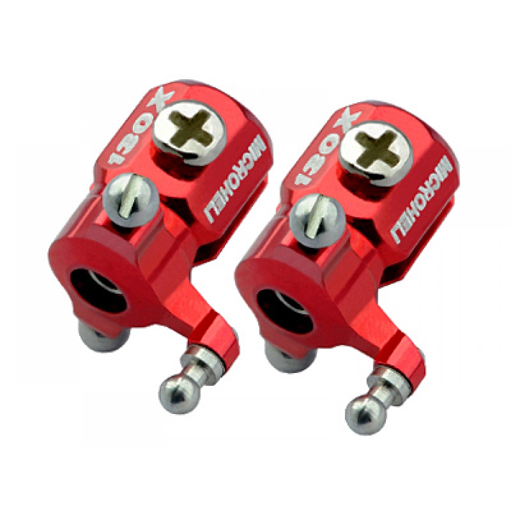 Double Bearing Weighted Tail Blade Grip set (RED) - BLADE 130X