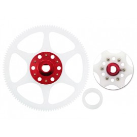 CNC Delrin Main Gear w/ Hub set (RED) - BLADE 130X