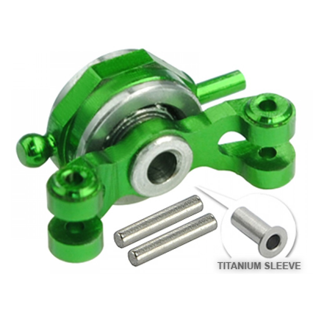 Double Bearing Titanium Tail Pitch Slider (GREEN) - BLADE 130X