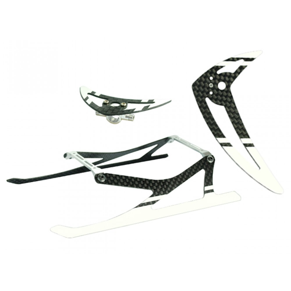 Aluminum/Carbon Fiber Landing Gear w/ Fins (WHITE) - BLADE 200 SRX