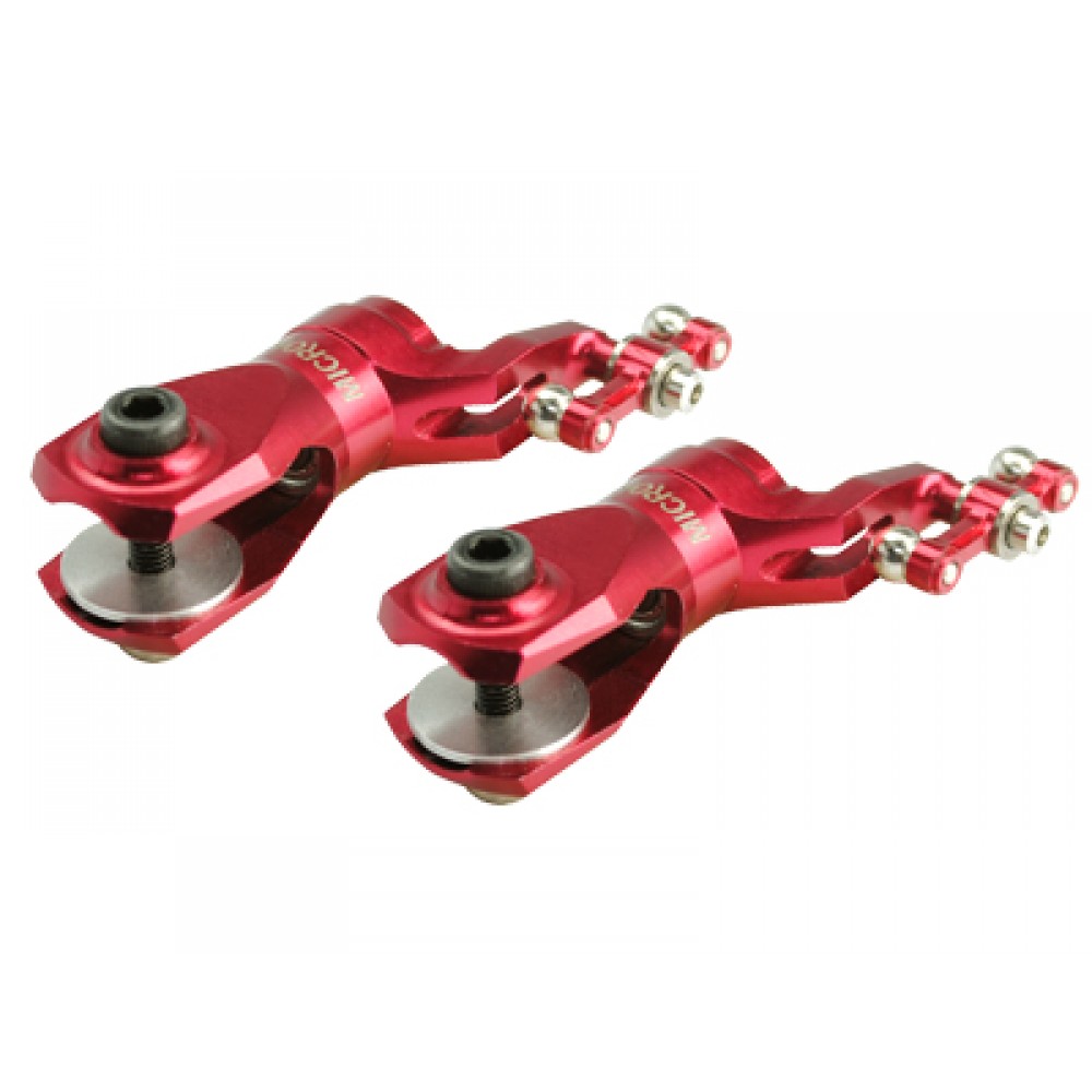 Aluminum Main Blade Grip w/ Thrust Bearing (RED) - BLADE 450 3D