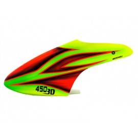 Airbrush Fiberglass Green Fire Canopy - BLADE 450X/3D