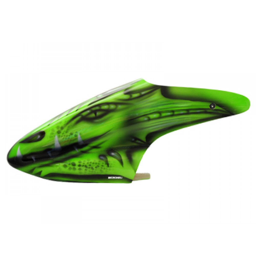 Airbrush Fiberglass Green Dragon Canopy - BLADE 450X/3D