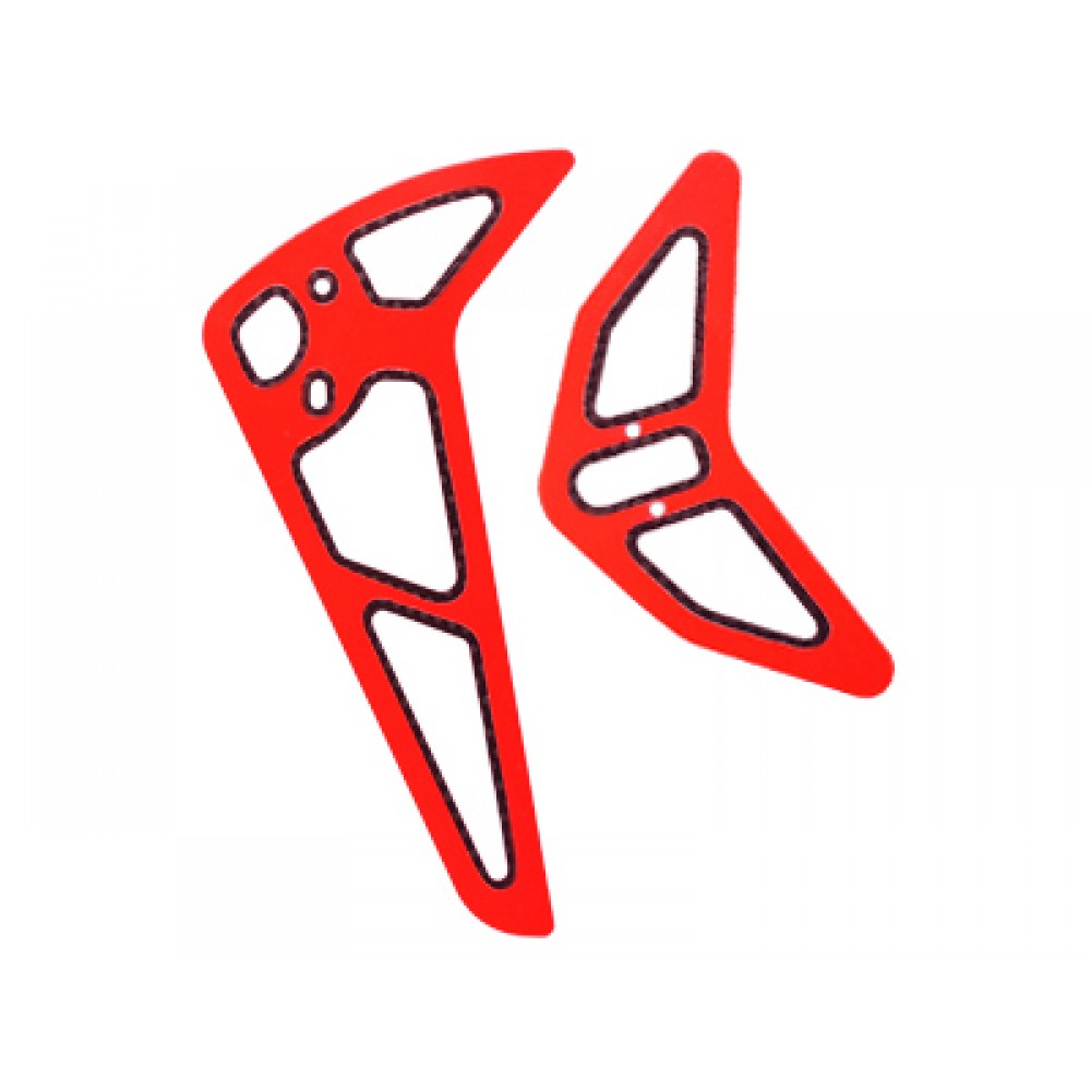 Red Carbon Fiber Horizontal-Vertical Fin set - BLADE 500X/3D