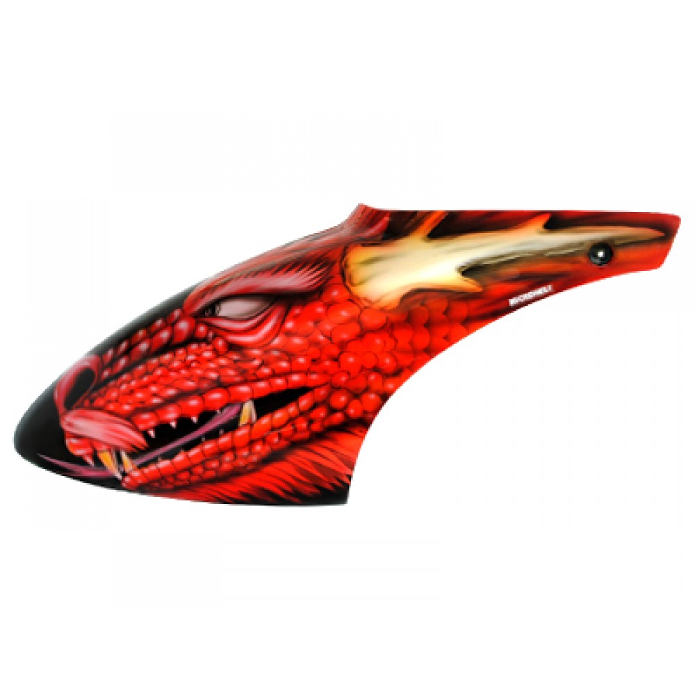 Airbrush Fiberglass Red Dragon Canopy - BLADE 500X/3D