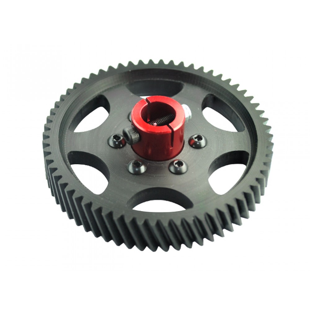 CNC Delrin Main Gear 62T 1M w/ Aluminum Hub (RED) - GOBLIN 500