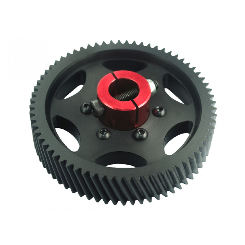 CNC Delrin Main Gear 68T 1M w/ Aluminum Hub (RED) - GOBLIN 700