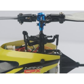 Aluminum Main Rotor Hub w/ Button (BLUE) - BLADE NANO CPX / CPS / S2 / S3