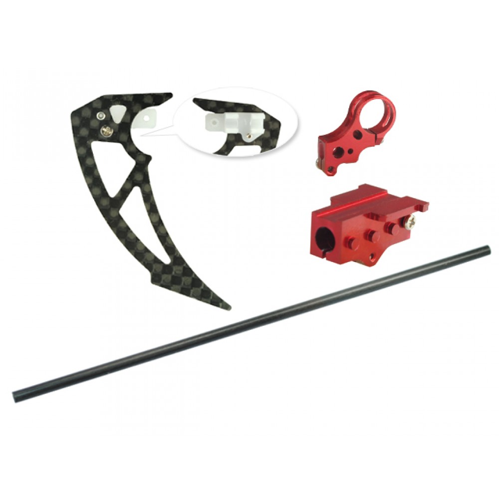 Tail Boom Round 3mm Combo (RED) (for MH Frame series)