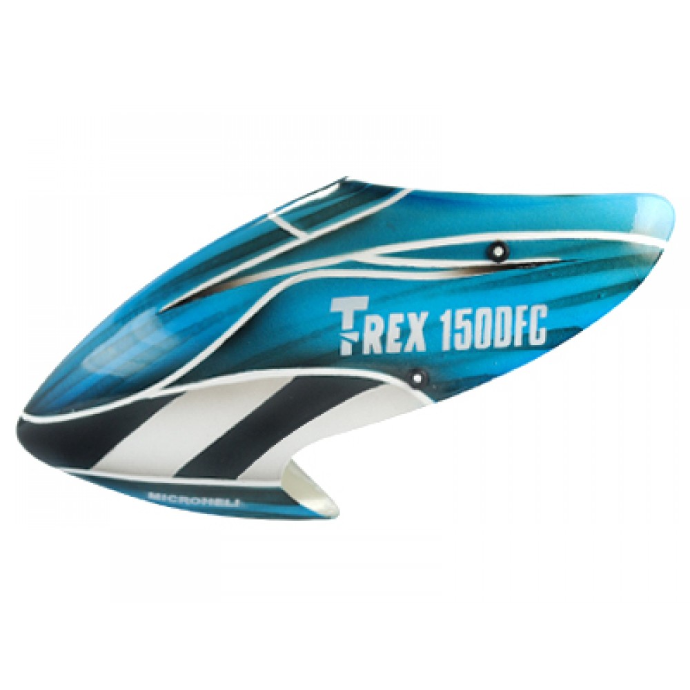 Airbrush Fiberglass Blue Racing LOGO Canopy - T-REX 150 DFC