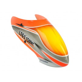 Airbrush Fiberglass Orange Tornado LOGO Canopy - T-REX 150 DFC
