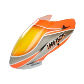 Airbrush Fiberglass Orange Tornado LOGO Canopy - T-REX 150 DFC