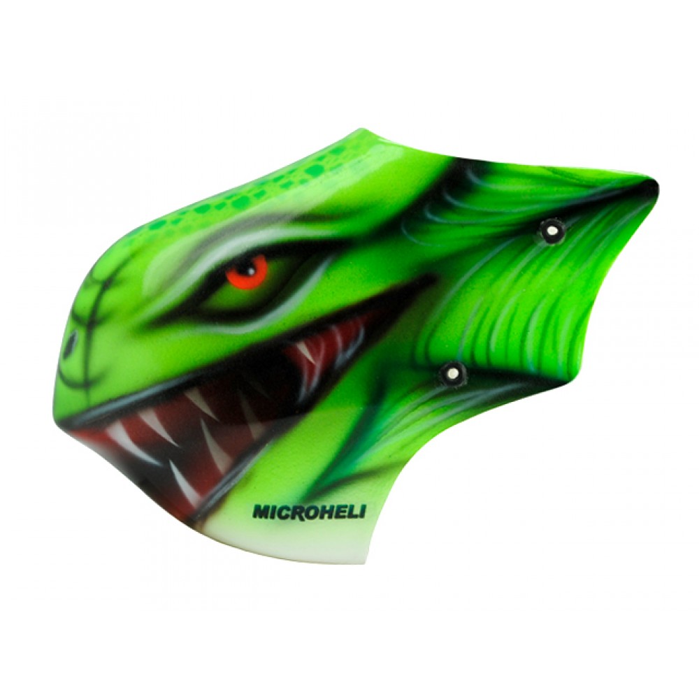 Airbrush Fiberglass Green Dinosaur Canopy - T-REX 150 DFC