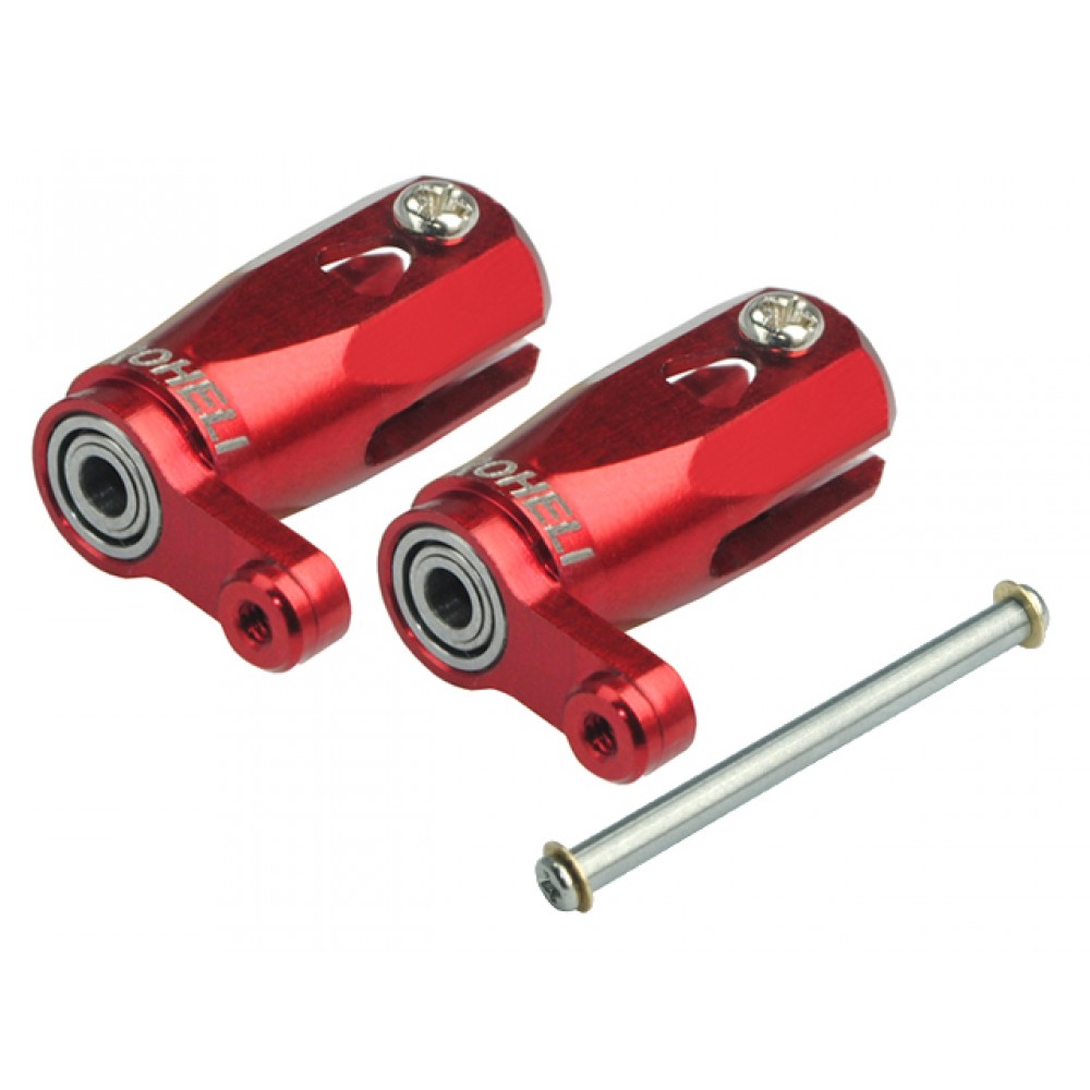 AL Main Blade Grip w/ Steel Shaft (RED) - T-REX 150 DFC/150 X