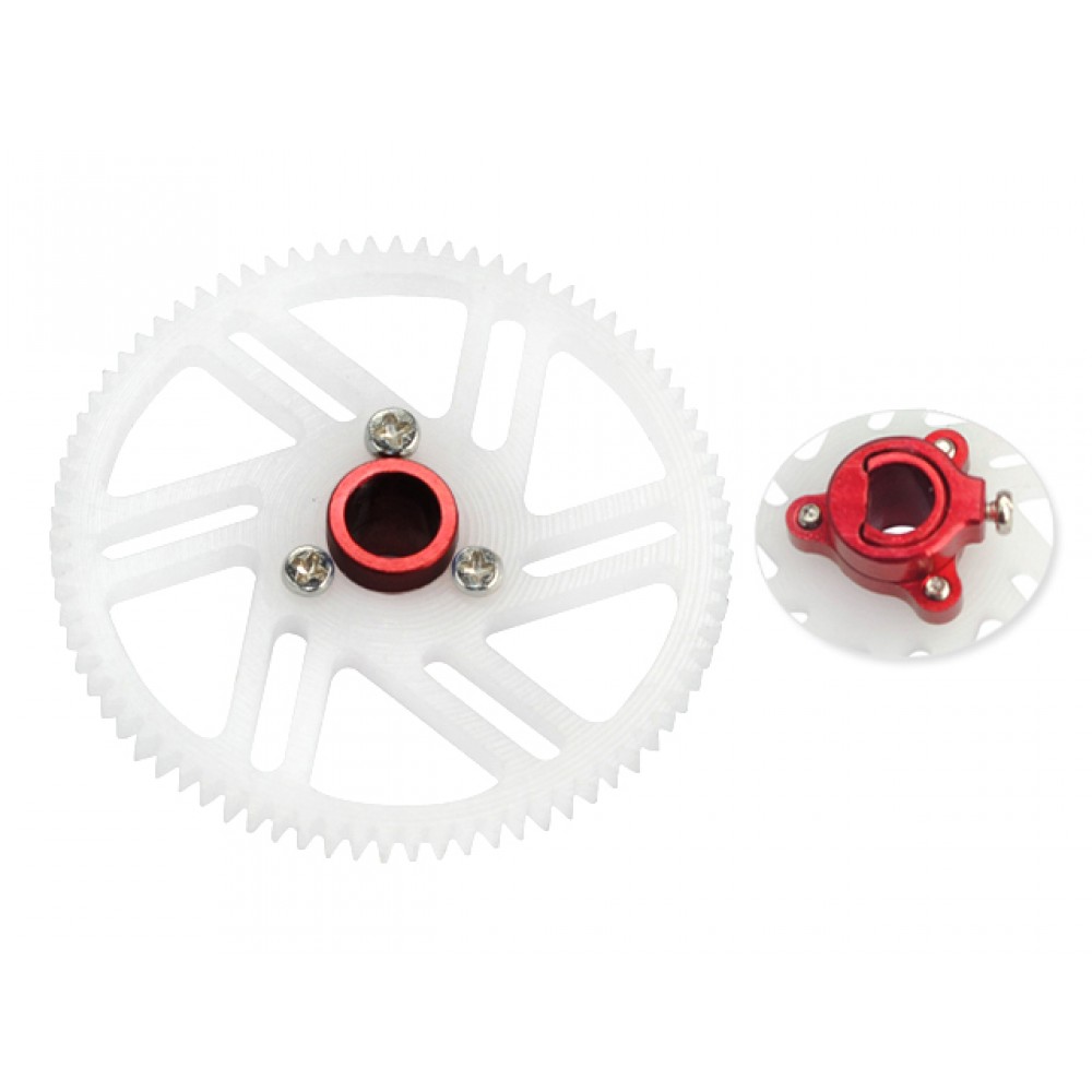 CNC Delrin Main Gear w/ Hub set (RED) - T-REX 150 DFC/150 X