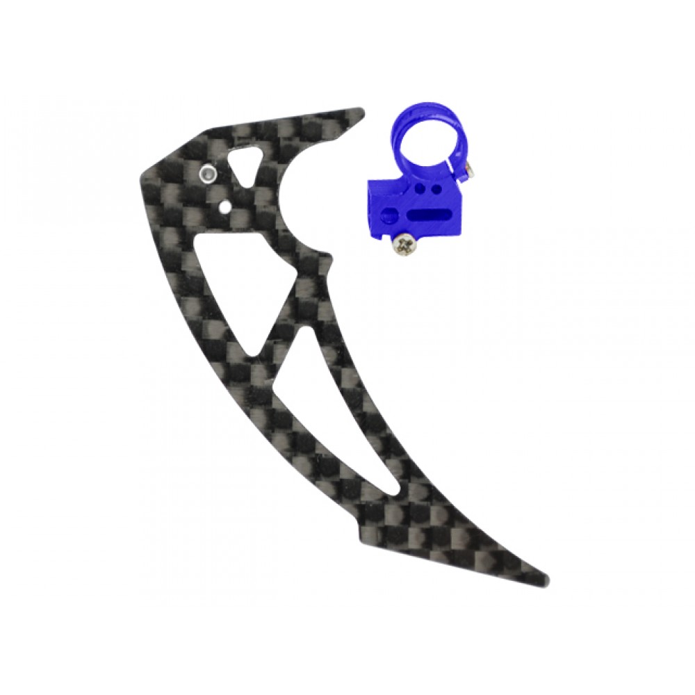 AL Tail Motor Mount w/ Vertical Fin (BLUE/PURPLE) -T-REX 150 DFC