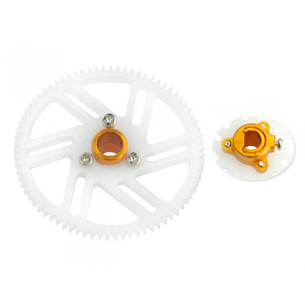CNC Delrin Main Gear w/ Hub set (GOLD) - T-REX 150 DFC/150 X