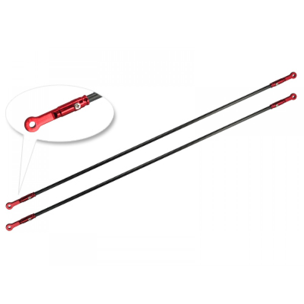 Aluminum/Carbon Tail Boom Support set (RED) - T-REX 450L