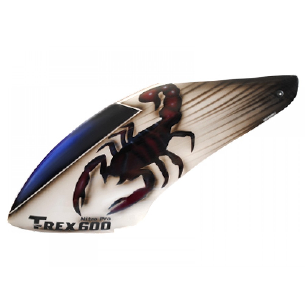 Airbrush Fiberglass Red Scorpion Canopy - T-REX 600N