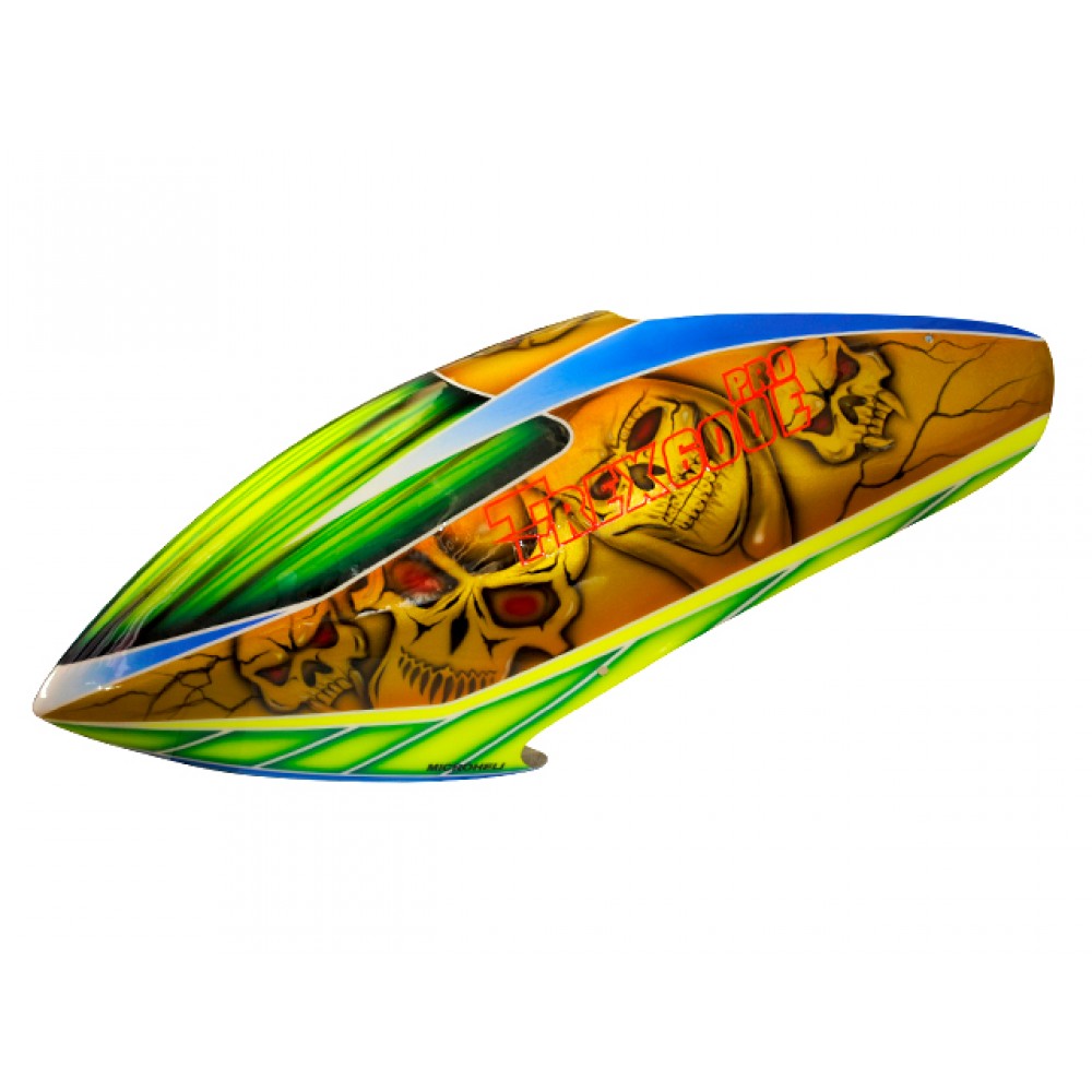 Airbrush Fiberglass Gold Skull Canopy - T-REX 600E PRO