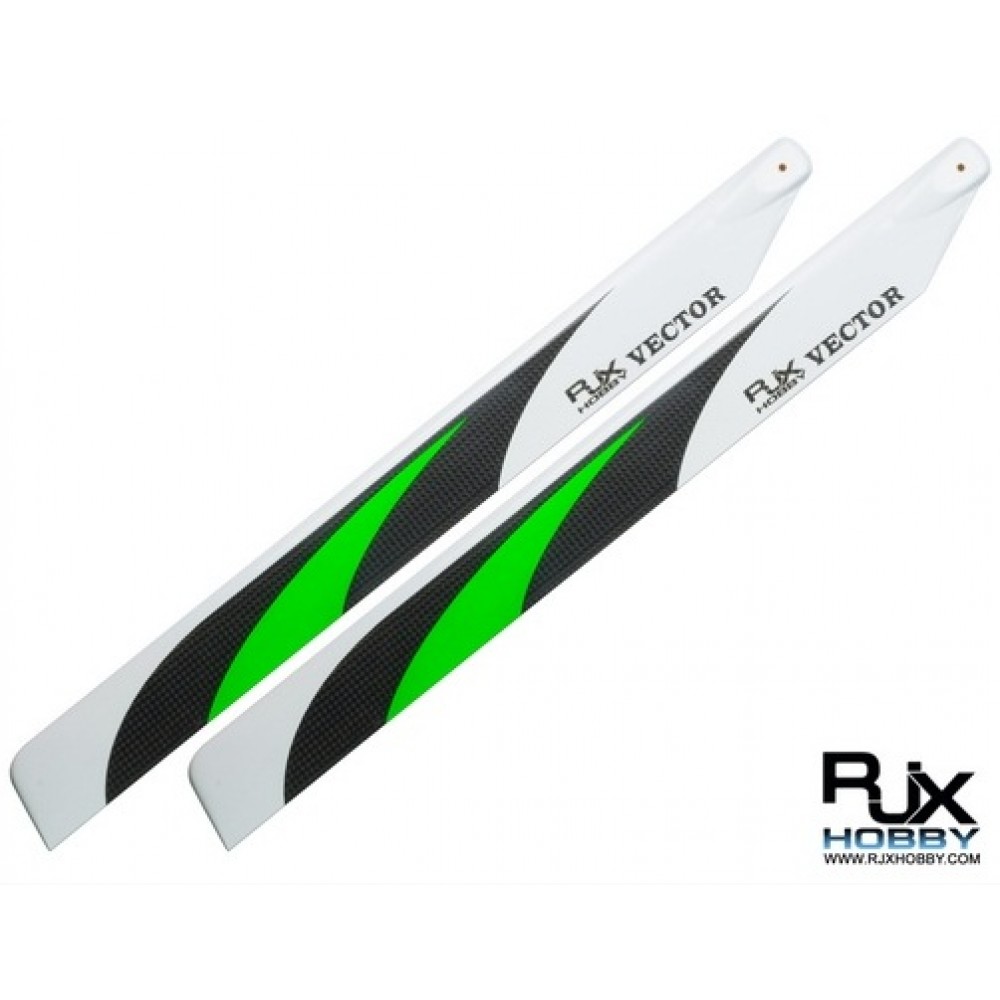 RJX Vector Premium Carbon Fiber Main Blades 430mm (GREEN) FBL