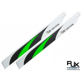 RJX Vector Premium Carbon Fiber Main Blades 430mm (GREEN) FBL