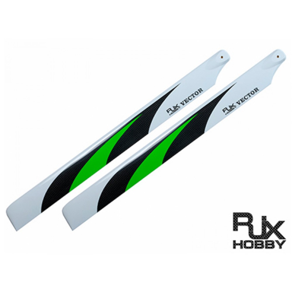 RJX Vector Premium Carbon Fiber Main Blades 550mm (GREEN) FBL