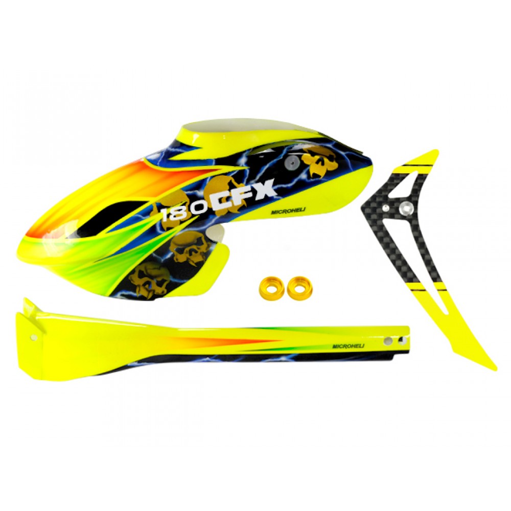 Airbrush Fiberglass Lightning Skull Fuselage set - BLADE 180 CFX