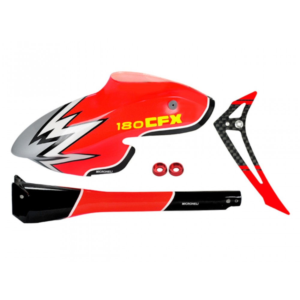 Airbrush Fiberglass Red Meteorite Fuselage set - BLADE 180 CFX