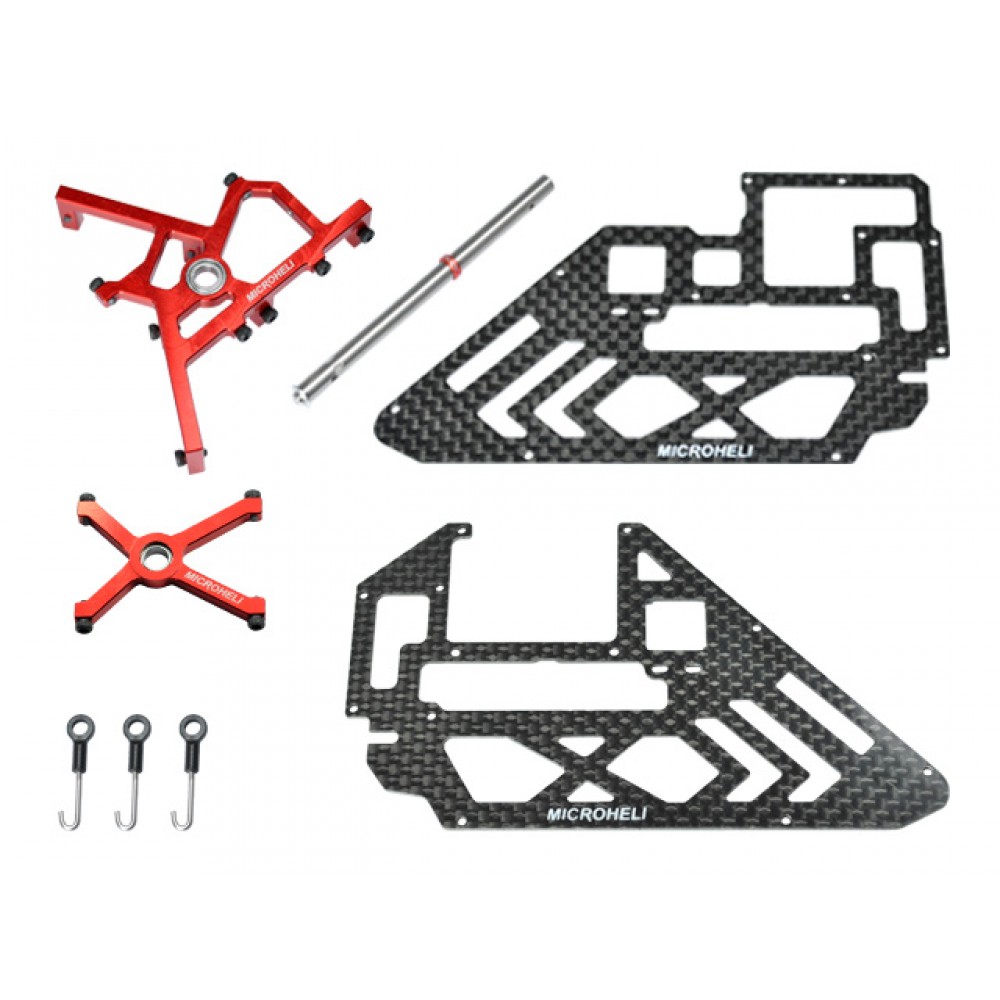 Short Head w/ Reorder Servos Set (RED) - BLADE 180 CFX