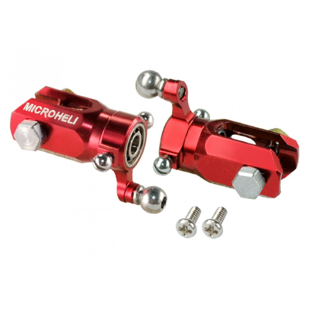 7075 Triple Bearing Weighted Tail Blade Grip set (RED) - BLADE 180 CFX
