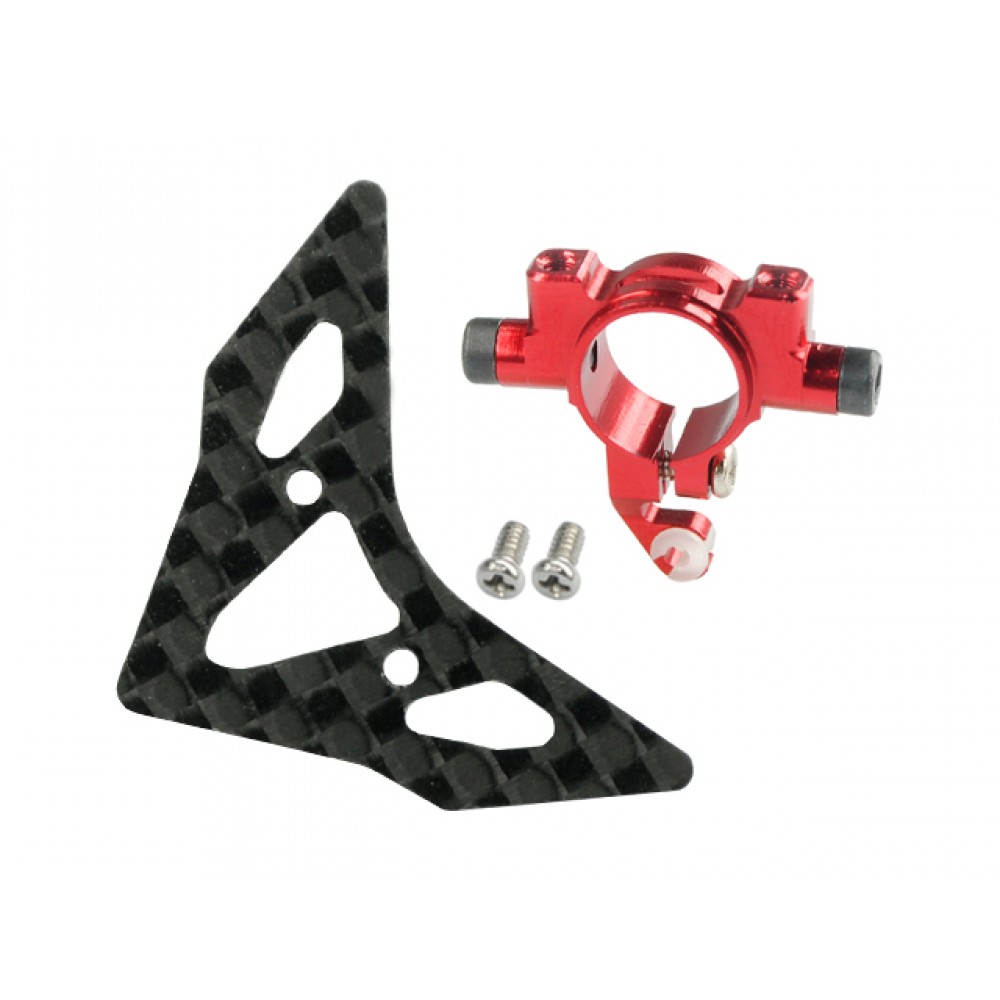 Aluminum Tail Boom Support Mount w/ Fin (RED) - BLADE 180 CFX