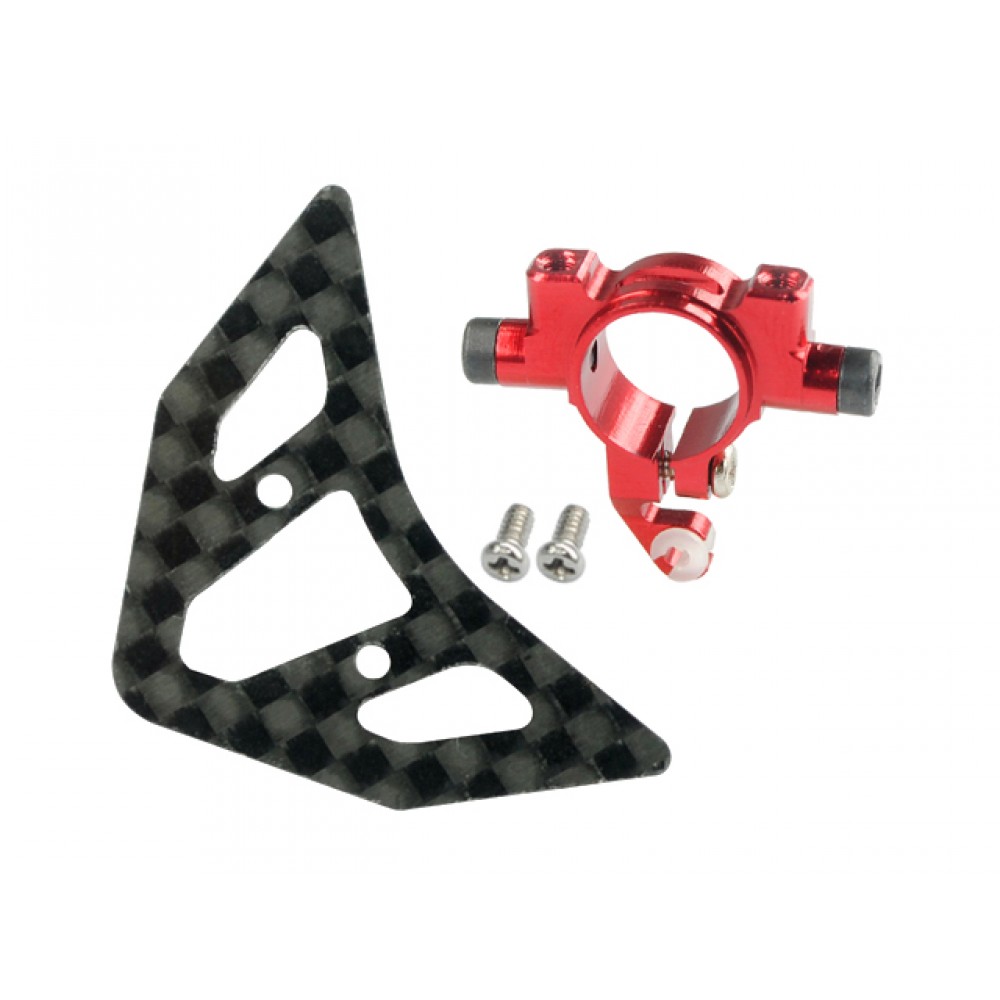 Aluminum Tail Boom Support Mount w/ Fin (RED) - BLADE 180 CFX