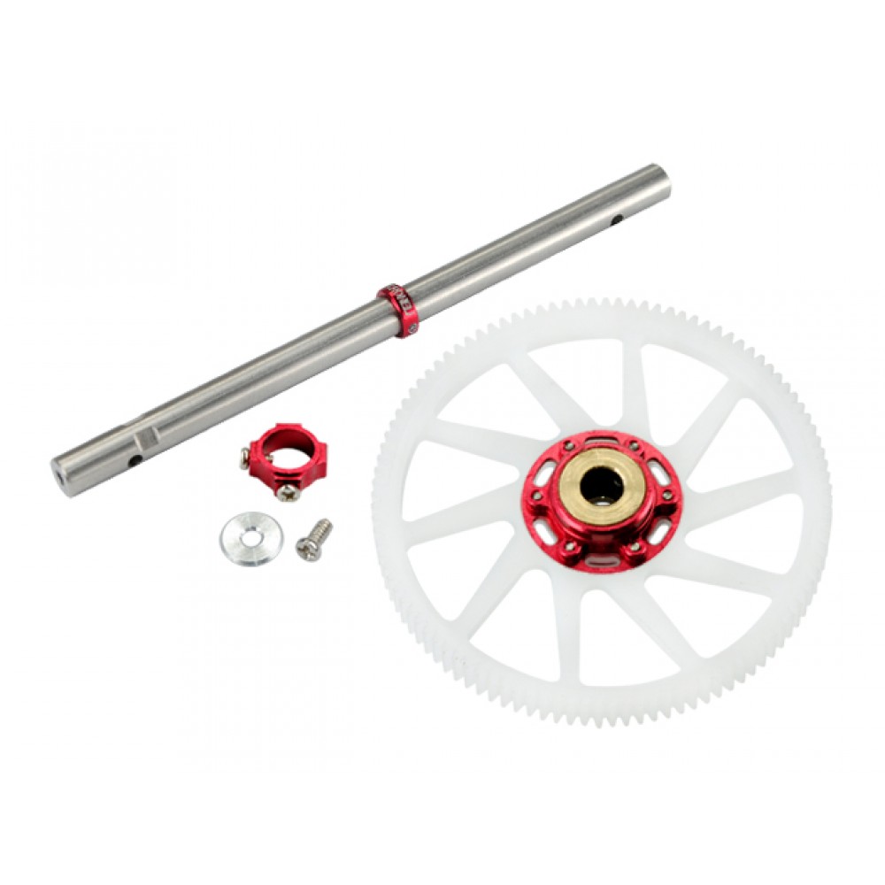 Titanium Main Shaft/CNC Delrin Main Gear/Auto-Rotation Hub set (RED) - BLADE 180 CFX / 150 S / Smart