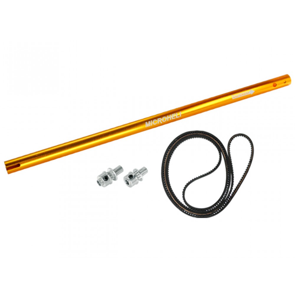 Aluminum Pulley w/ Timing Belt Conversion set (GOLD) - BLADE 180 CFX