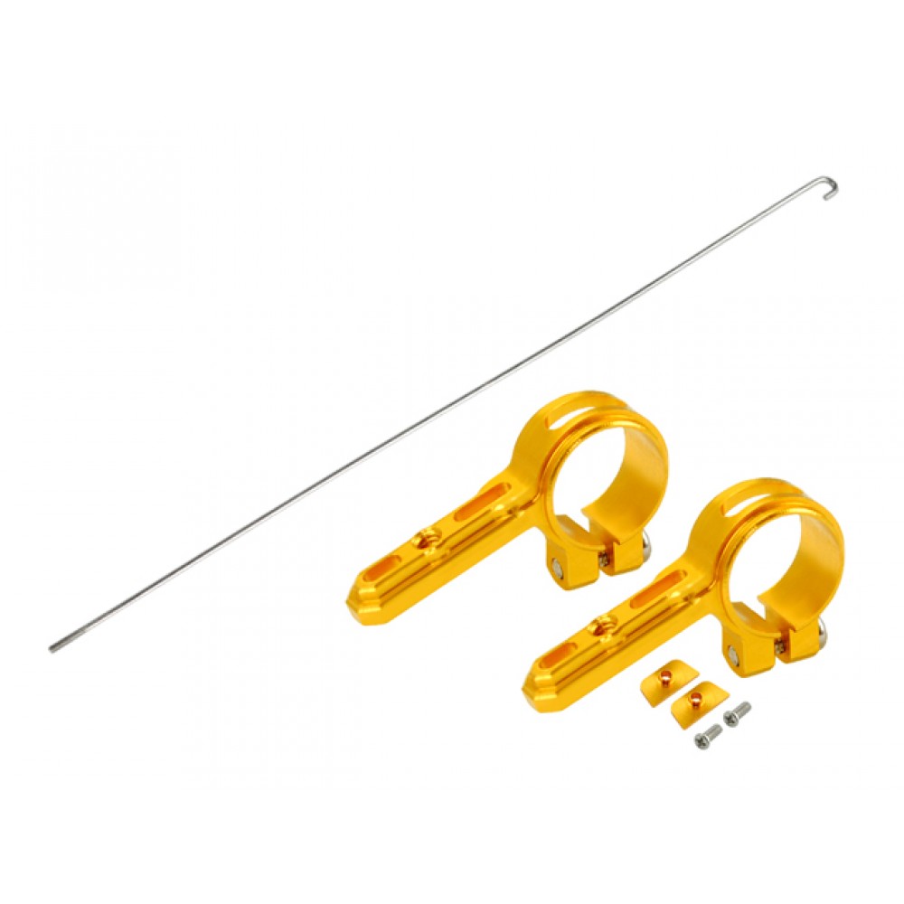 Aluminum Tail Servo Mount w/ Steel Push Rod (GOLD) - BLADE 180 CFX