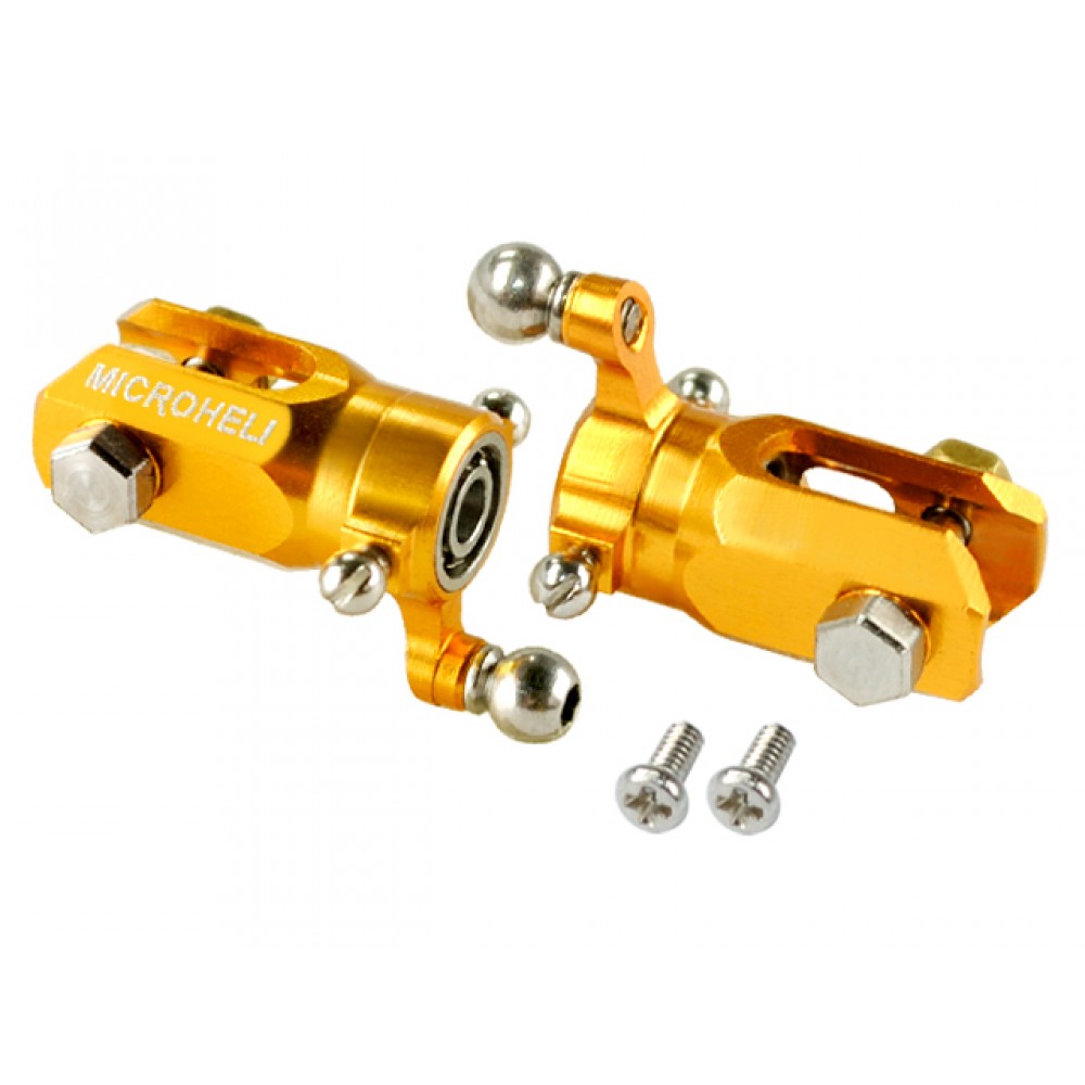 7075 Triple Bearing Weighted Tail Blade Grip set (GOLD) - BLADE 180 CFX