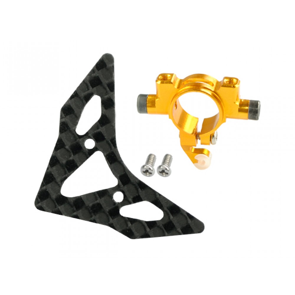Aluminum Tail Boom Support Mount w/ Fin (GOLD) - BLADE 180 CFX