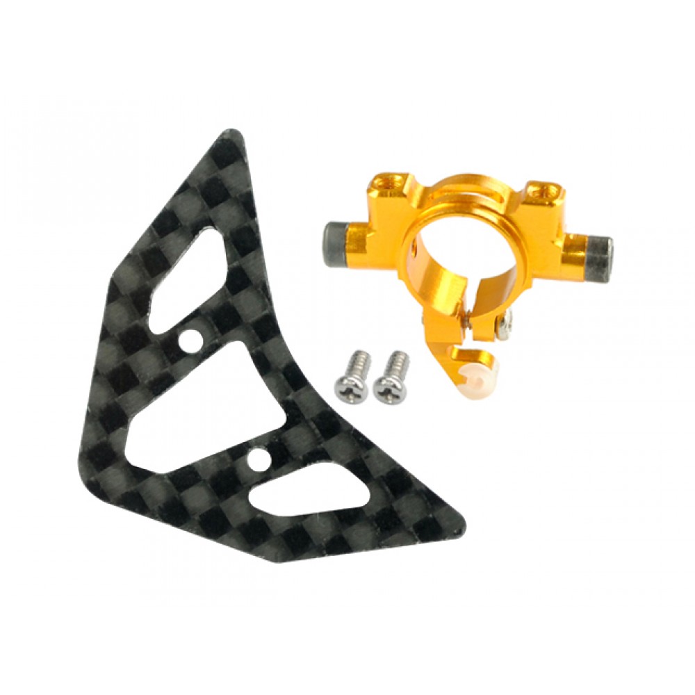 Aluminum Tail Boom Support Mount w/ Fin (GOLD) - BLADE 180 CFX