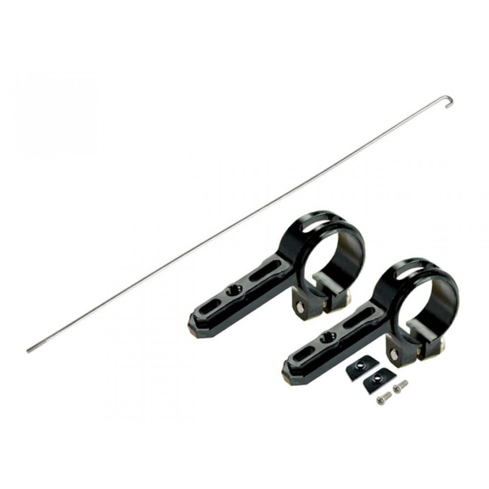 Aluminum Tail Servo Mount w/ Steel Push Rod (BLACK) - BLADE 180 CFX