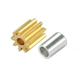 CNC Brass Pinion 9T 0.4M 1.98mm Bore w/ Spacer - BLADE 180 CFX / 130S / 150S / Smart