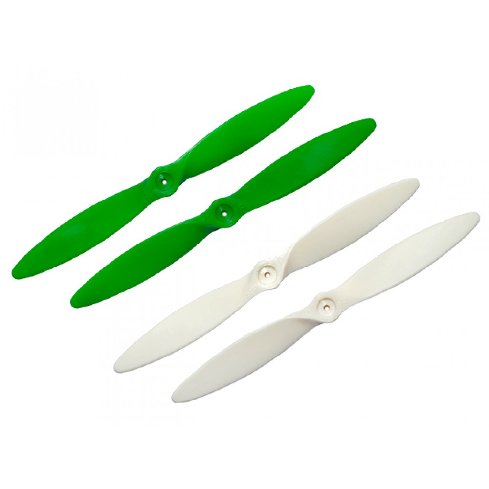 Plastic 3D Propeller 4538 CW/CCW set (GREEN-WHITE) - BLADE 200 QX