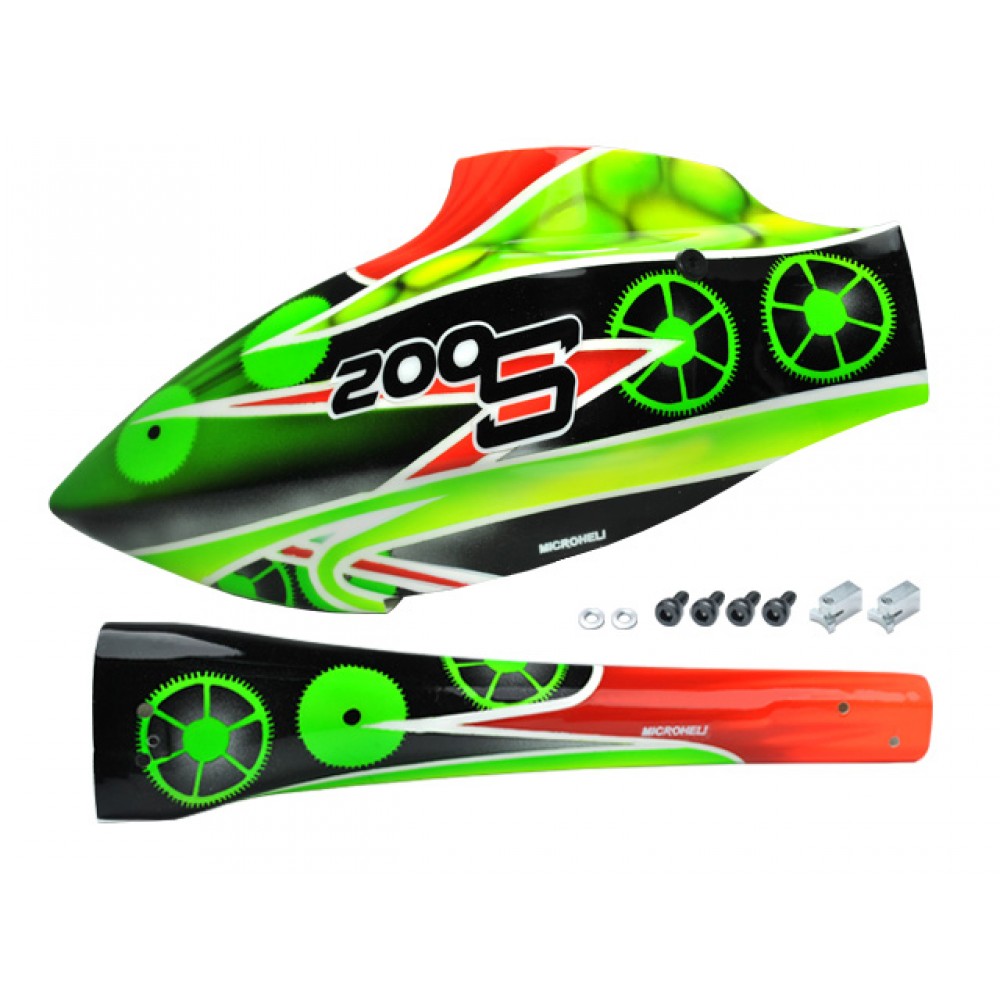 Airbrush Fiberglass Green Gears Fuselage set - BLADE 200 S