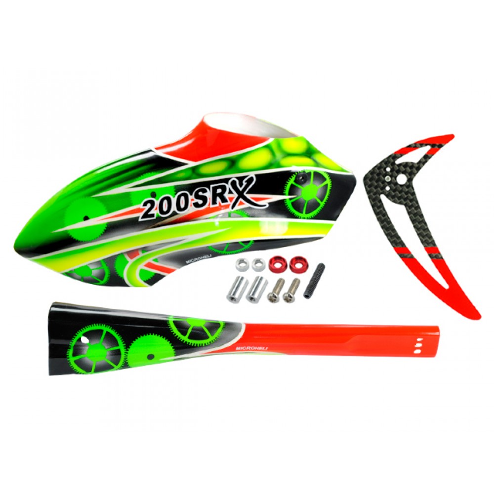 Airbrush Fiberglass Green Gears Fuselage set - BLADE 200 SRX