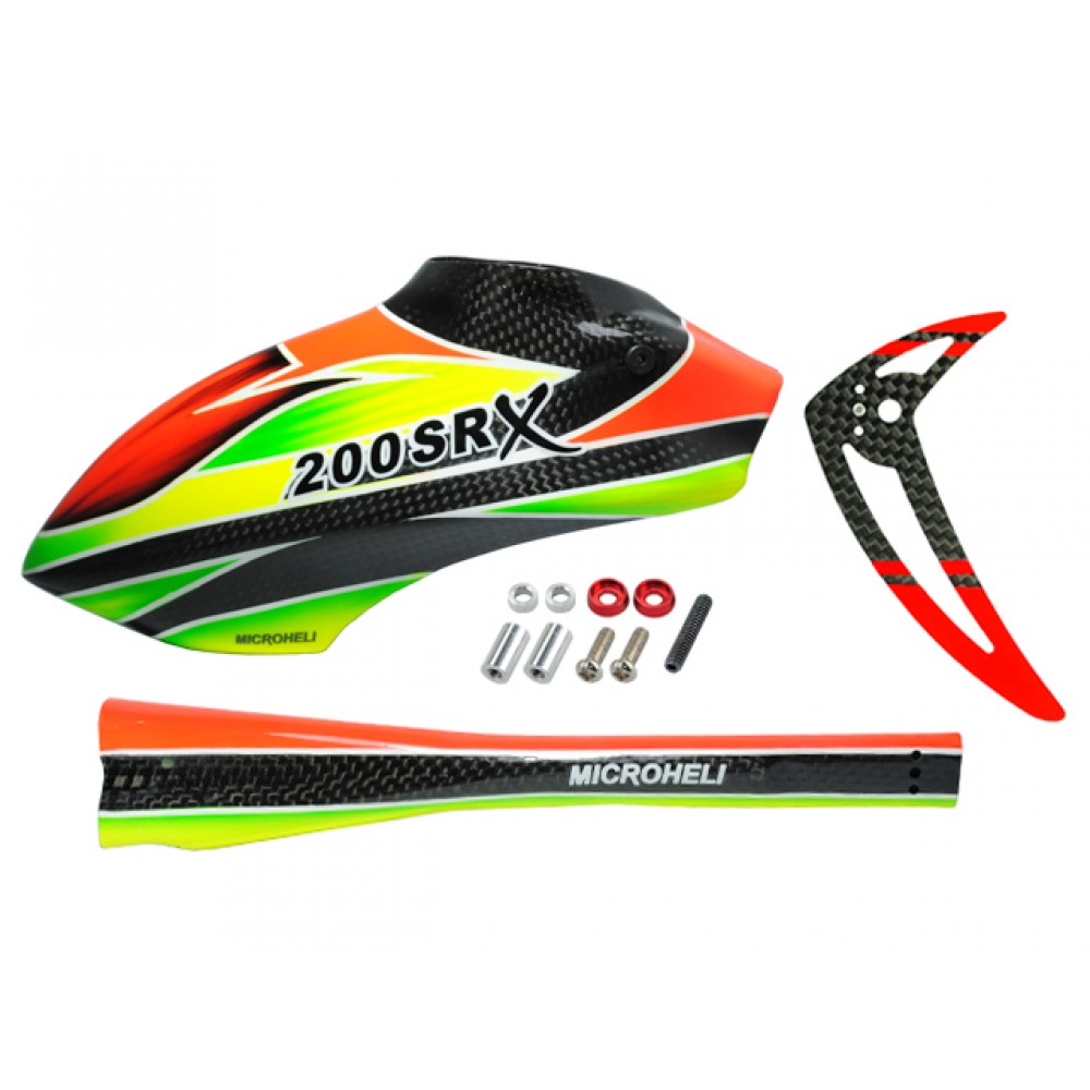 Airbrush Carbon Fiber Red Devil Fuselage set - BLADE 200 SRX