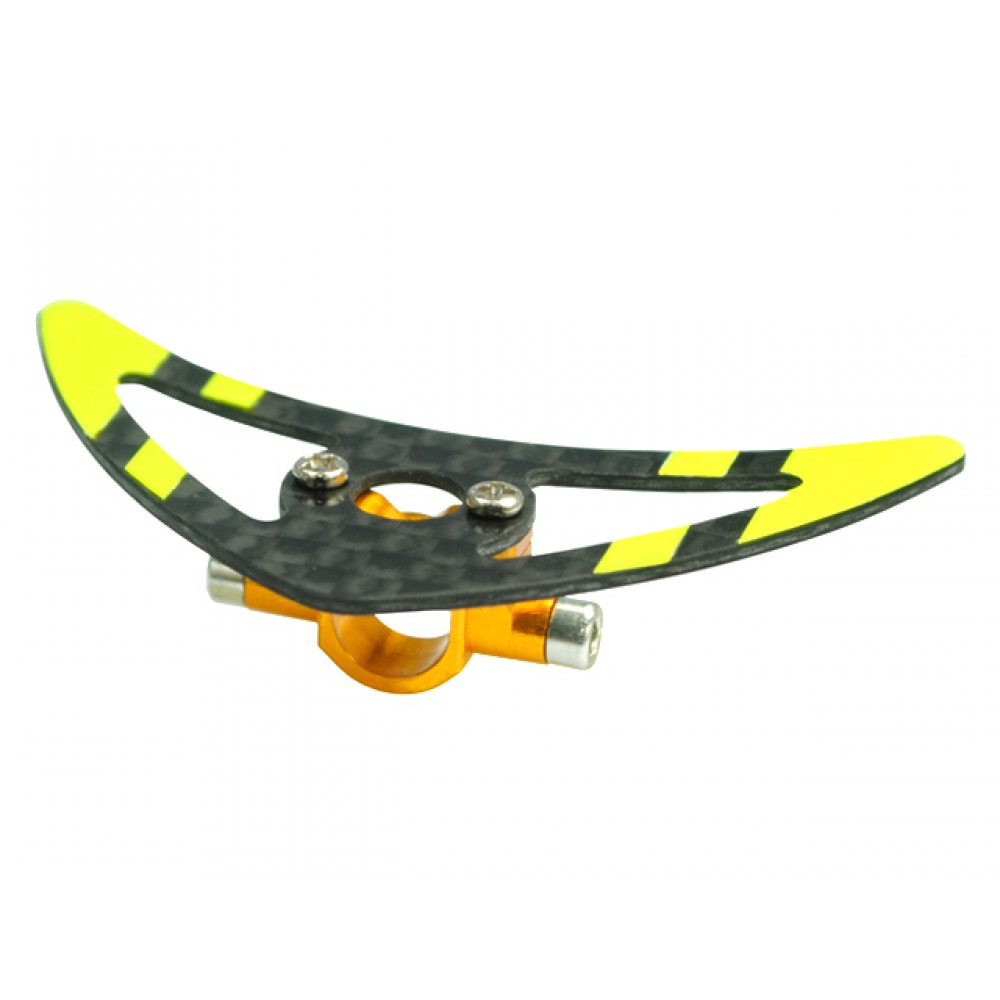 Aluminum Tail Boom Support Mount w/ Fin (YELLOW) - BLADE 200 SRX